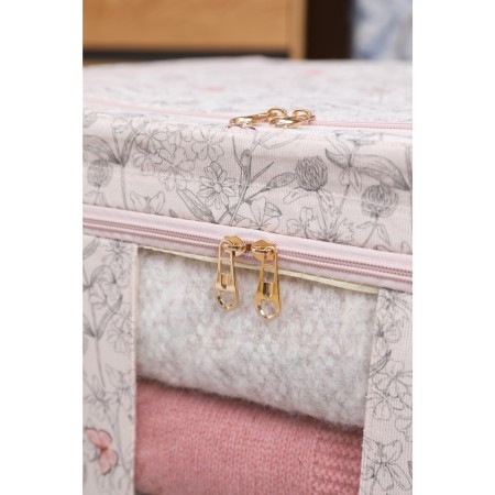 Cutie De Depozitare, Flippy, Pentru Haine, Lenjerie, Sosete Si Sutiene, Material Textil, 66L, Model Fluturasi, bej