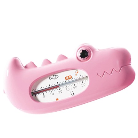 Termometru pentru Baie, Flippy, Plutitor, Rezistent la apa, Multifunctional, Model Crocodil, 2.7x6.5x3.7 cm, Roz
