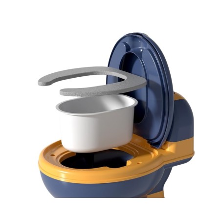 Olita Bebelusi Tip WC, pentru Copii 1-8 Ani, Colac Moale, Compartiment Detasabil si Depozitare Hartie, Albastru-Portocaliu