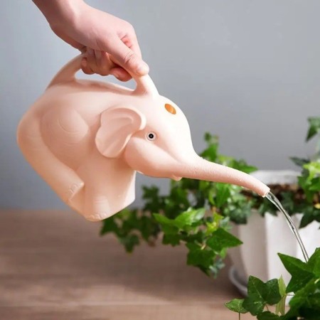 Stropitoare Copii în Formă de Elefant, 1.5L, Roz, Plastic Ușor, pentru Udat Plante, Interior și Grădină, 19.5x17x11.8 cm