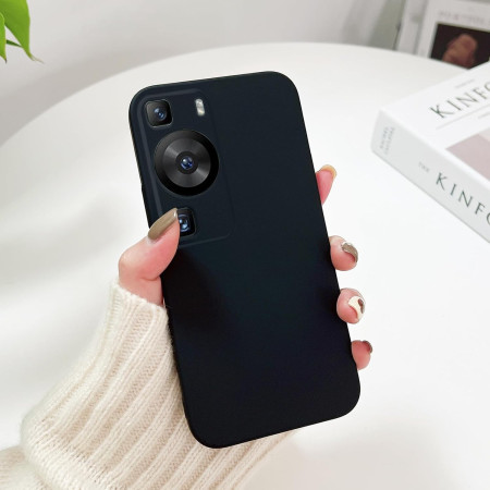 Husa de Protectie, Flippy, pentru Huawei P60 Pro, Liquid Silicone, cu Microfibra pe Interior, Protectie Antisoc, Compatibil Incarcare Wireless, Negru