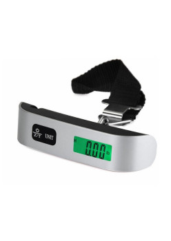 Cantar Digital de Mana Curea, Flippy, Cantar Portabil, Cantarire Bagaje, Capacitate 50 kg, Functie de Tara, 12.5 x 2.8 x 2.8 cm, Alb-Negru