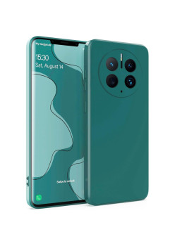 Husa de Protectie, Flippy, pentru Huawei Mate 50 Pro, Liquid Silicone, cu Microfibra pe Interior, Protectie Antisoc, Compatibil Incarcare Wireless, Verde