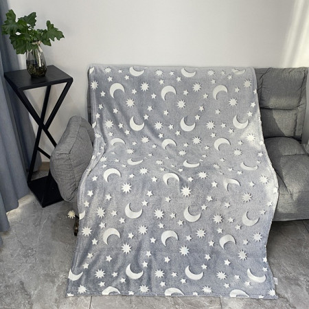 Patura Fosforescenta, Flippy, Moale, Pufoasa, Lumineaza in Intuneric, 1.5x2 m, Model Cer Instelat, Gri