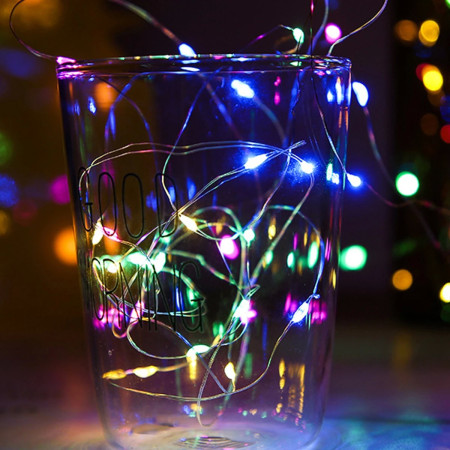 Instalatie Craciun, 10 metri, 100 LED-uri, USB, Telecomanda cu 8 functii, Multicolor, Flippy