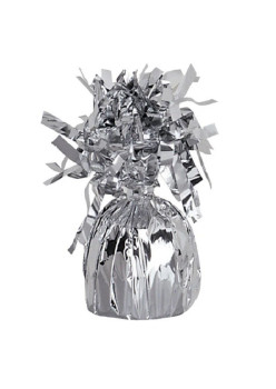 Greutate pentru Baloane cu Heliu, Flippy, din Folie cu Franjuri, 170g, 13 x 5 x 3 cm, Argintiu