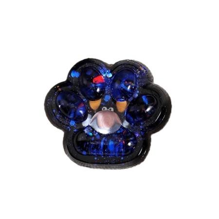 Jucarie Antistres Squishy, Flippy, cu Revenire Lenta, Model Cat Paw, 6.5 x 6 cm, din Tpr, 4-6 Ani, Model 3 Vietati Marine, Negru cu Insertii