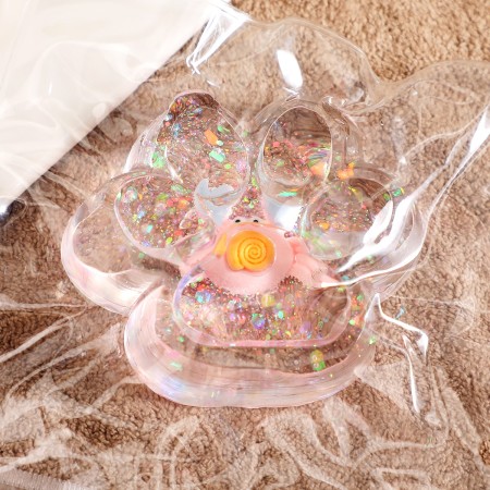 Jucarie Antistres Squishy, Flippy, cu Revenire Lenta, Model Cat Paw, 6.5 x 7 cm, din Tpr, 4-6 Ani, Model 6 Ocean, Transparent