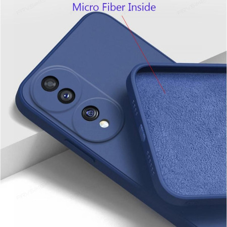 Husa de Protectie, Flippy, pentru Honor 70, Liquid Silicone, cu Microfibra pe Interior, Protectie Antisoc, Compatibil Incarcare Wireless, Albastru