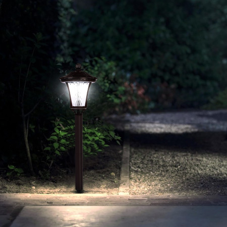 Lampa solara cu prindere in pamant, Flippy, inaltime 65 cm, Alb Rece