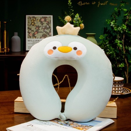 Pernă TravelPenguin, Suport Ergonomic pentru Gât și Cap, Spumă cu Memorie, 30x30 cm, Sistem de Prindere cu Capse, Verde
