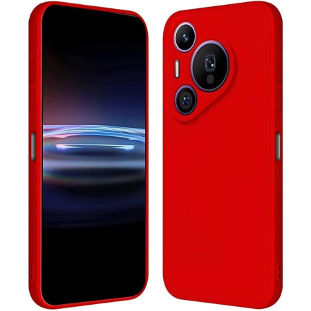 Husa de Protectie, Flippy, pentru Huawei Pura 70 Pro, Liquid Silicone, cu Microfibra pe Interior, Protectie Antisoc, Compatibil Incarcare Wireless, Rosu
