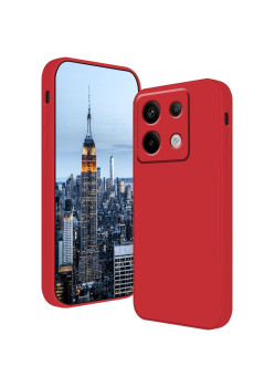 Husa de Protectie, Flippy, pentru Xiaomi Redmi Note 13 Pro 5G, Liquid Silicone, cu Microfibra pe Interior, Protectie Antisoc, Compatibil Incarcare Wireless, Rosu