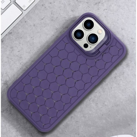 Husa de Protectie TPU, Flippy, pentru Apple iPhone 15, 3D Cube, cu Inel, Protectie Camera, Antisoc, Antizgariere, Antialunecare, Acoperire Completa, Mov