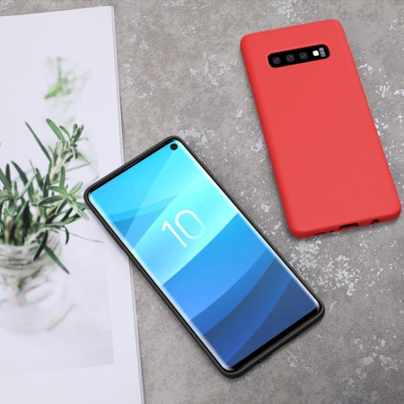 Husa protectie compatibila cu Samsung S10 Liquid Silicone Case Negru