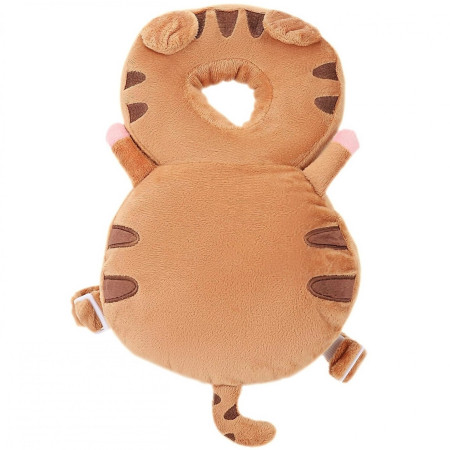 Perna tip Rucsac pentru Protectia Capului, Flippy, Tetiera tip Tigru, pentru Bebelusi, 33x6x19 cm, 180 g, Maro