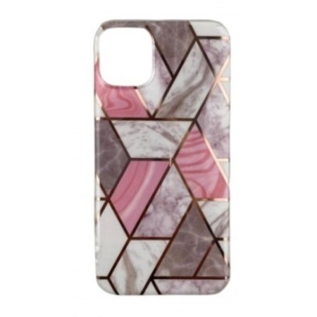 Husa protectie Flippy compatibila cu Samsung Galaxy S21 Ultra Soft IMD TPU Marble Geometric Alb