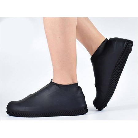 Husa Incaltaminte, Flippy, Impermeabila, Antiderapanta, din Latex, 13 x 13 x 2 cm, Marime M 34-40 cm, Negru