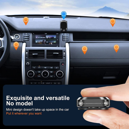 Suport auto magnetic multifuncțional Flippy, Universal, compatibil cu toate dimensiunile de telefon, negru