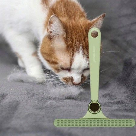 Perie de Indepartare a Scamelor, Flippy, pentru Haine si Par de Animale, cu Doua Fete, Manual, Multifunctional, 12x14.5 cm, Accesoriu pentru Casa, Verde