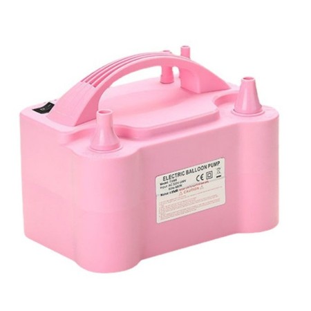 Pompa Electrica Pentru Umflat Baloane, 600 W, Doua Capete de Umflat, din Plastic, 19.5 x 14 x 13 cm, Roz