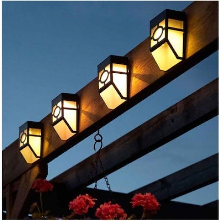 Lampa solara cu senzor Geometric, IP65, Lumina Alb cald, Flippy
