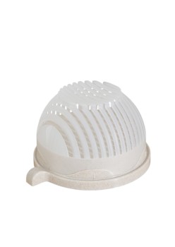 Bol Feliator pentru Salata, Flippy, Castron Multifunctional pentru Legume si Fructe, pentru Spalat si Taiat Legumele, cu Scurgere si Tocator, Ergonomic, Protectie pentru Maini, 21x18.5x11.5 cm, Alb