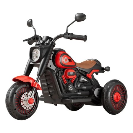 Tricicleta Electrica pentru Copii, Flippy, Tricicleta DUAL-DRIVE 380*2 Baterie 6V 4.5, Bluetooth, Telecomanda, Sistem Anti-Rasturnare, Sistem de Lumini si Sunet, 5+ Ani, 80 x 60 x 42 cm, Rosu Negru