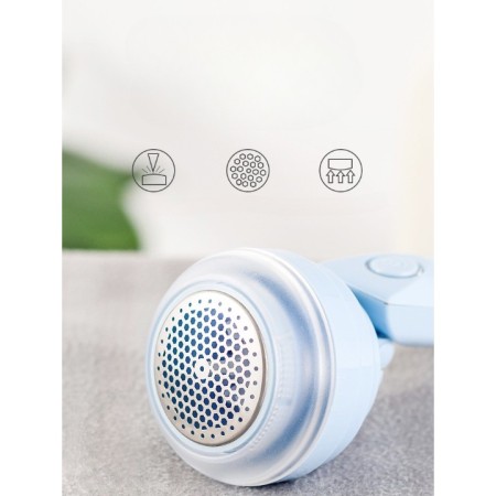Aparat Pentru Curatat Scame, Par Si Praf, Flippy, Trimmer pentru Diferite Tipuri De Material, Cu Lame Din Otel Inoxidabil, Maner Flexibil, Incarcare Prin USB, 13x8 cm, Albastru