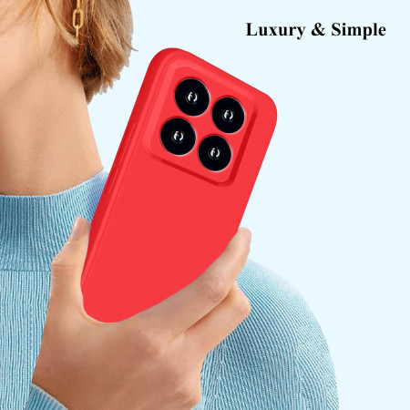 Husa de Protectie, Flippy, pentru Xiaomi 14, Liquid Silicone, cu Microfibra pe Interior, Protectie Antisoc, Compatibil Incarcare Wireless, Rosu