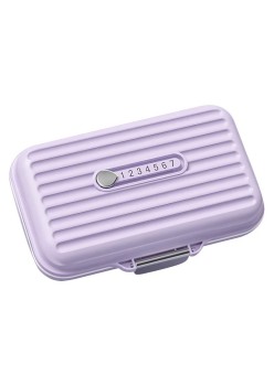 Cutie Medicamente, Flippy, Mov, 7 Compartimente, Portabila si Compacta, 11x7.2x3.5 cm, Ideala pentru Uzul Cotidian