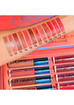 Set de Buze, KEVIN & COCO, Caramel Pie, 12 Lip Gloss-uri, 24 x 18.5 x 3.4 cm, Multicolor