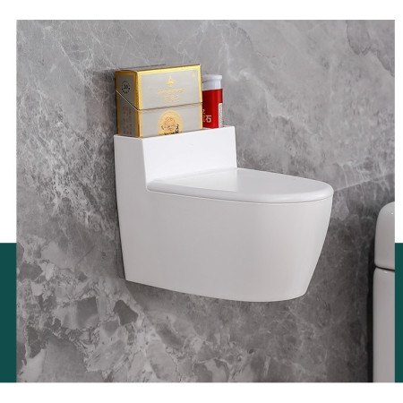 Scrumiera creativa Flippy, Forma de Toaleta, Capac Alb , Material ABS si Otel Inoxidabil, 12.5 x 9.8 x 8.4 cm, Fixare prin Lipire sau De Sine Statator, pentru Baie, Camera, Bucatarie, Balcon, Alb
