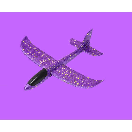 Avion Planor Copii 48 cm, Material Poliester Rezistent, Zbor 10-30 m, Manevre Slalom, Varsta 3+, Violet