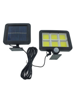 Lampa Solara LED 120 COB, Flippy, 6 Grile, Senzor de Lumina si Miscare, Lungime Cablu 4.8 m, Lumina Alba