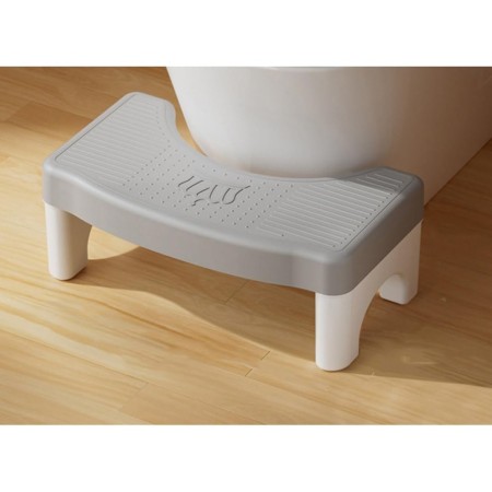 Scaunel WC, Flippy, Tratament Impotriva Hemoroizilor si Constipatiei, Scaun Inaltator WC Copii, Suport Picioare WC, Taburet Inaltator Pozitia Corecta Ghemuit Pe WC, Plastic Rezistent, 17x22x38 cm, Gri