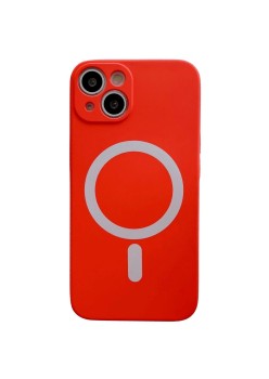 Husa MagSafe pentru Apple iPhone 14 Pro Max, Silicon, Protectie pentru camera, Magnetica, Incarcare Wireless,  Flippy, Rosu