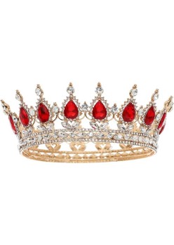 Coronita de Printesa, Flippy, Accesorii Aniversare, Nunta, Petrecere, Gold-Rosu