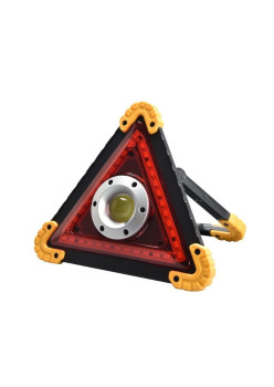 Triunghi Multifunctional de Avertizare, Flippy, Lanterna LED, Impermeabil IP65, 800 lm, 2 x AA, Functie Incarcare Telefon, USB si Micro USB, COB 33, Portocaliu