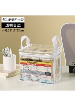 Cutie de Depozitare, Flippy, din Plastic, Rezistenta la Apa, Geanta pentru Carti, 23x17x28 cm, Transparent-Alb