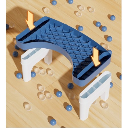 Scaunel WC, Flippy, Tratament Impotriva Hemoroizilor si Constipatiei, Scaun Inaltator WC Copii, Suport Picioare WC, Taburet Inaltator Pozitia Corecta Ghemuit Pe WC, Plastic Rezistent, 17x22x38 cm, Albastru