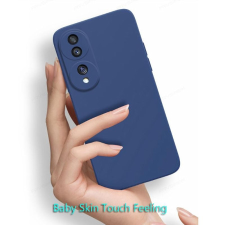 Husa de Protectie, Flippy, pentru Honor 70, Liquid Silicone, cu Microfibra pe Interior, Protectie Antisoc, Compatibil Incarcare Wireless, Albastru