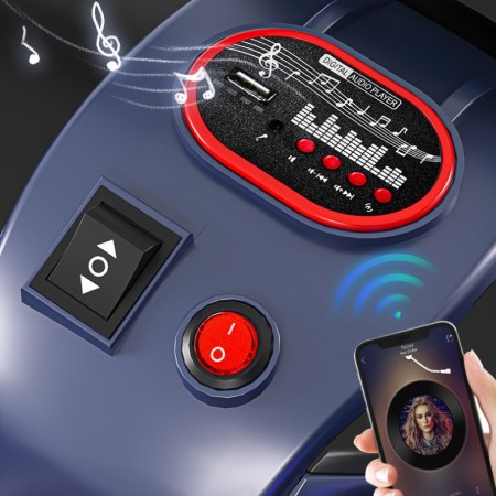 Tricicleta Electrica pentru Copii, Flippy, cu 2 Acumulatoare 380*2, tip 6V7, Telecomanda, Bluetooth, Sistem Anti-Rasturnare, Sistem de Lumini si Sunet, 6+ Ani, 95 x 58 x 45 cm, Rosu Negru