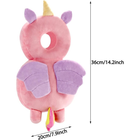 Pernă Rucsac BabyUnicorn, Protecție Moale pentru Cap, Tetieră Ergonomică, 33x6x19 cm, 180 g, Roz
