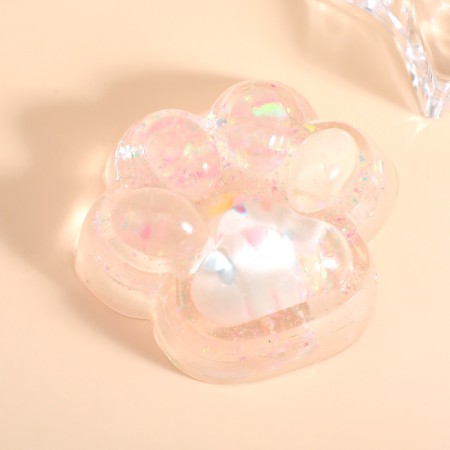 Jucarie Antistres Squishy, Flippy, cu Revenire Lenta, Model Cat Paw, 6.5 x 7 cm, din Tpr, 4-6 Ani, Model 1 Figurina, Transparent