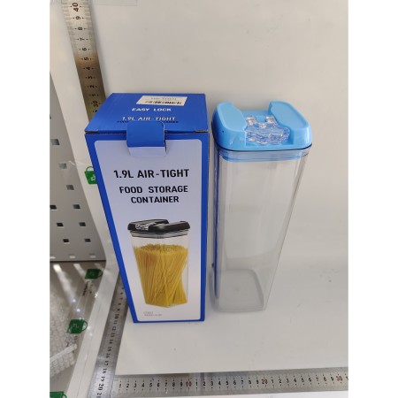 Cutie depozitare Alimente, Flippy, PET+PP Lid, 12.5x12.5x16.5 cm, 545 g, 1.9L, Transparent albastru