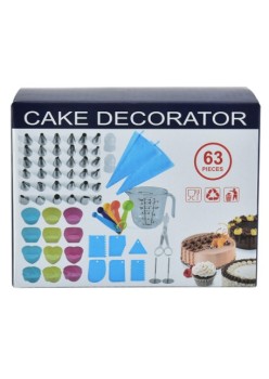 Set ustensile pentru decorare prajituri, 63 piese, Flippy