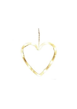 Decoratiune de Craciun Luminoasa in forma de Inima, 13x16.5 cm, cu Ventuza, Alb Cald, Flippy