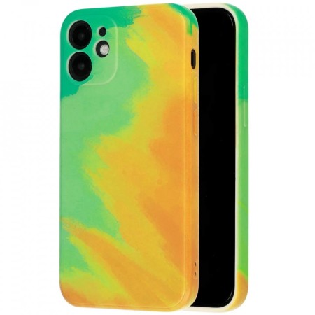 Husa protectie Flippy compatibila cu Apple iPhone 12 Pro Tpu Ombre, Verde/Portocaliu