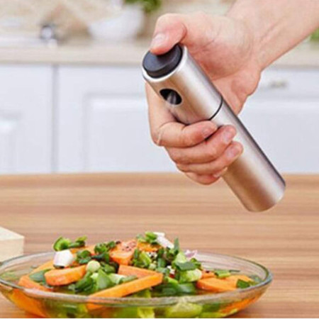 Pulverizator ulei Flippy, spray, material otel inoxidabil, manual, 100 ml, 17.7 x 4 cm, argintiu